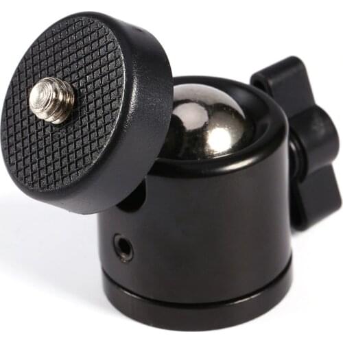 Black Color 360 Degree Mini Tripod Ball Head Ballhead 1/4"Screw Mount Stand DSLR DV Camera DSLR Camera Accessories