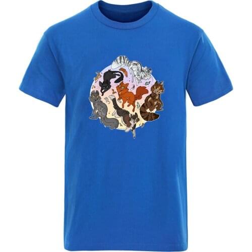 Many Cats Print Cotton Oversize Mens T-shirts Fashion Harajuku Brand Clothing Tops Leisure Hipster Plus Size Graphic Camisetas