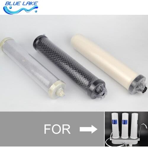 Desktop water purifier Filter element sets ,activated carbon and ceramics filter,for 3level filter water purifier/Filter Parts