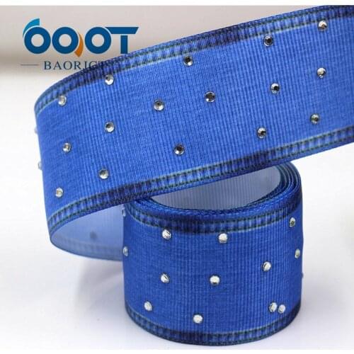 OOOT BAORJCT I-181106-157,38mm 5yards Cartoon white diamond Ribbons Thermal transfer Printed grosgrain,DIY wrapping materials