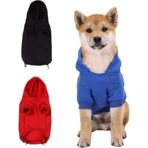 Autumn and Winter Leisure Dog Hoodie Sweatshirt Warm Dog Jacket Cat Pet Clothes Small and Medium-sized Dog Leisure HoodedSweater
