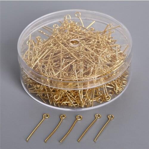 24mm Approx 450pcs Gold Silver Plated Eye Connerectors Pins Jewelry Findings For Jewelry Making Earring DIY