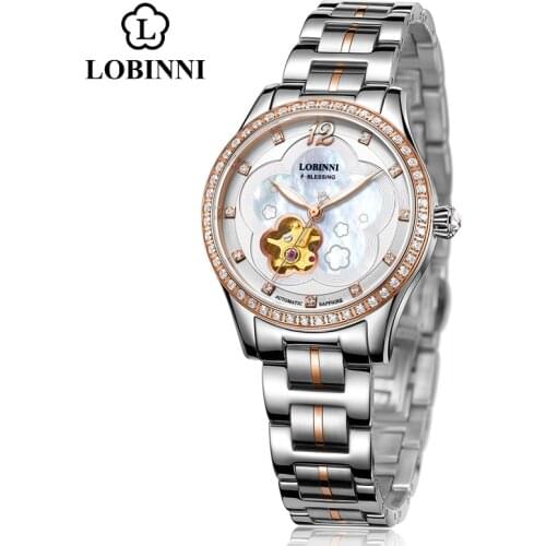 Luxury Switzerland Brand Womens Waterproof Steel Strap Crystal Japan MIYOTA Automatic Mechanical Wrist Watch Female Watches