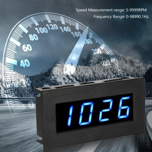 4 Digital LED Display Motorcycle Tachometer RPM Speed Meter High Precision 5-9999RPM Measuring Gauge for Motorcycle Car Motor