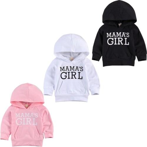 FOCUSNORM 1-6Y Autumn Kids Baby Girls Boys Hoodies Letter Print Long Sleeve Pullover Pocket Causal Tops 3 Colors