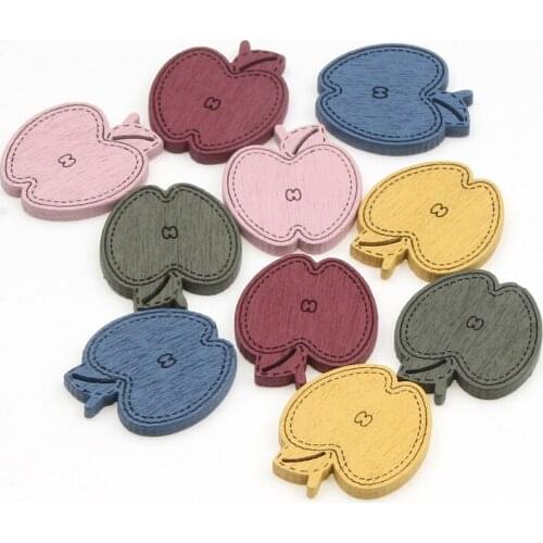 20pcs Mixed apple Wood Slice Craft Scrapbooking Embellishments DIY Home Party Decor Baby Wooden Ornaments 22x25mm