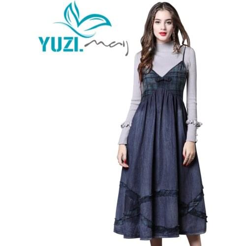 Yuzi.may Fashion Denim Dresses