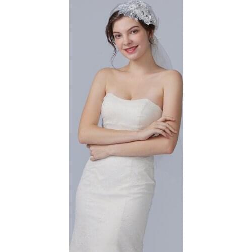 ZMV45 Flower-Leaf Wedding Veil with Pearl-Tassel White Ivory Bride Tulle with Beads for Women Marriage Bridal Wedding Veils