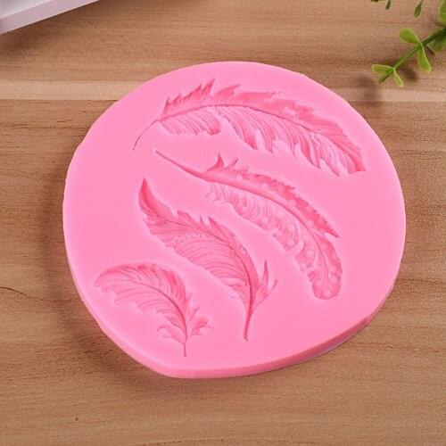 1PC Feather Sugar Buttons Silicone Mold Fondant Mold Cake Decorating Tools Chocolate Gumpaste Mold