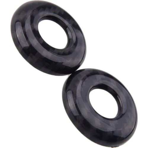 2pcs/set Carbon Fiber Style Door Lock Pin Knob Ring Decor Cover Trim Fit for Dodge Challenger 2014 2015 2016 2017 2018 2019 2020