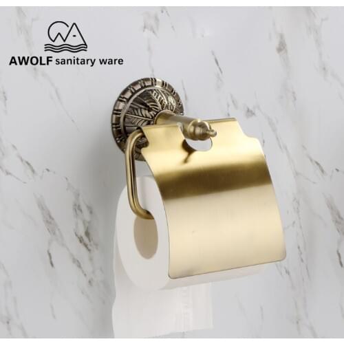 Antique bronze Toilet Paper Roll Holder Wall Mounted Paper Holder For WC Brushed Towel Rack Modern Bathroom Accessories AZ5104