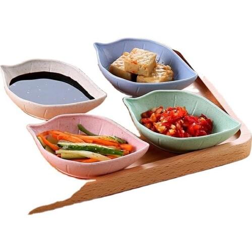 Leaf Sauce Dish Sauce Dipping Dish Plate Seasoning Soybean Dish Sauce Salt Snack Small Plate Kitchen Supplies Plates
