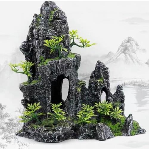 Large Aquarium Decoration Fish Tank Landscaping Artificial Resin Rockery Simulation Ornament Decor Accessories Aquarium for fish