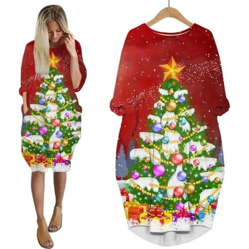 CLOOCL Merry Christmas Dress 3D Printed Christmas Tree Snowman Women Dresses Long Sleeve Harajuku Streetwear Drop Shipping
