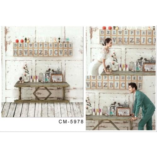 Photographic Backdrops 5x7 White Wall Wooden Floor And Table Background Wedding Photo Shoots Custom Camera Backdrops