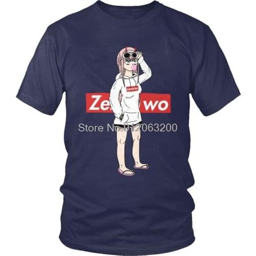 Tvoe Darling In The Franxx T Shirt For Men Cotton Printed T-shirt Streetwear Tshirt Short Sleeve Zero Two Senpai Tee Top