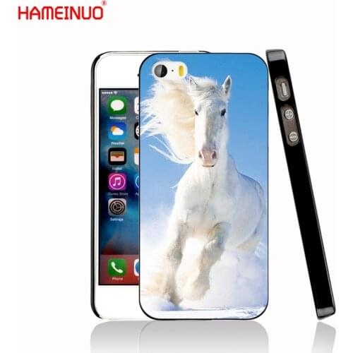 HAMEINUO white running horse animal Cover cell phone Case for iphone X 8 7 6 4 4s 5 5s SE 5c 6s plus