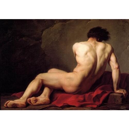 GOOD quality--TOP art painting --male MEN oil painting male art Jacques-Louis David Patroclus MAN PRINT ART PAINTING ON CANVAS