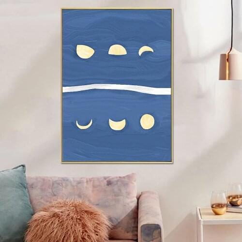 Art Print Wall Poster Sun and Moon Canvas Painting Oil Painting Modern Art Print Geometric Abstract Wall Art Living Room