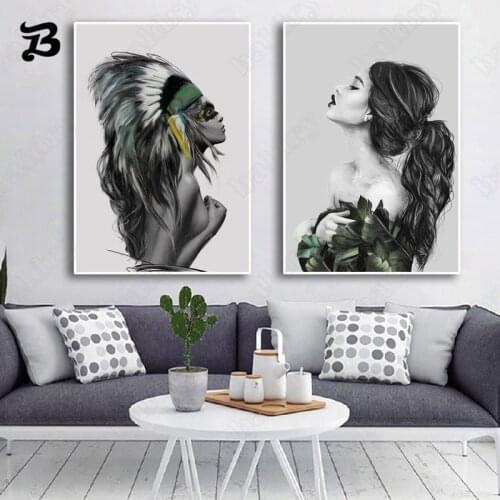 Canvas Painting Wall Art Modern Minimalist Black and White Figure Posters Home Decoration for Living Room Bedroom Decoration