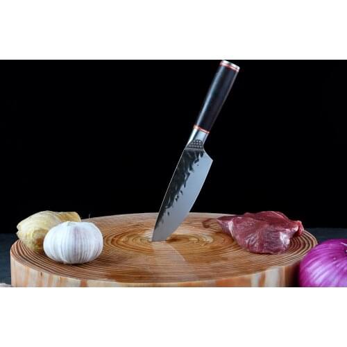 Handmade Forged Knife High Carbon 5cr15 Steel Japanese Kitchen Knives Utility Chef Knife Fruit Vegetables Meat Slicing Cutter