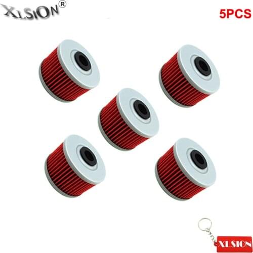 XLSION 5Pcs Oil Filters For Honda NX650 CBX 250 RSE ATC250ES CRF250L CB300F CB400 CB400F TRX700 XR 250 440 XR350R 650R