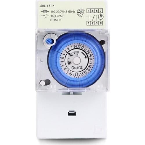 SUL181H Mechanical Timer Switch 220V 16A 24H 8 Settings Manual/Auto Controller M68E