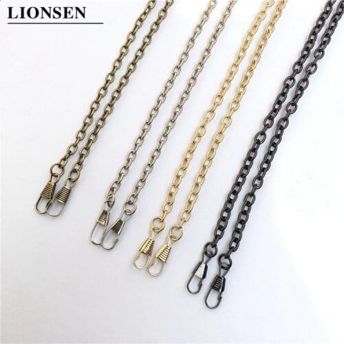 Lionsen O Type 40/60/120cm Metal Bags Chain Purse Buckles Women Shoulder strap for bags replace Crossbody chain Bag Accessories