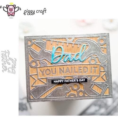 Piggy Craft metal cutting dies cut die mold Dad father letter Scrapbook paper craft knife mould blade punch stencils dies