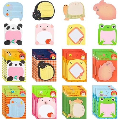 Cute Sticky Notes 640 Sheets (32 Pieces) Mini Animal Sticky Notes Set Funny Self Adhesive Memo Pad Colourful