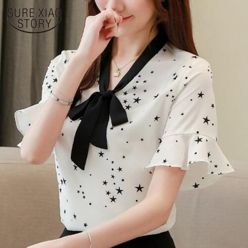 Fashion wamen blouses 2021 Womens clothing summer women blouse print chiffon blouse women shirts womens tops and blouses 3906 50