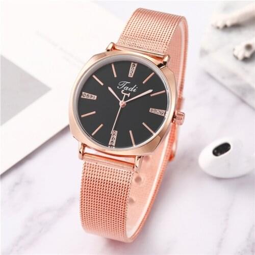 Fashion Business Womens Watch Quartz Watch Lady Wristwatch Mesh Belt Watch Casual Watch Female Clock Gifts