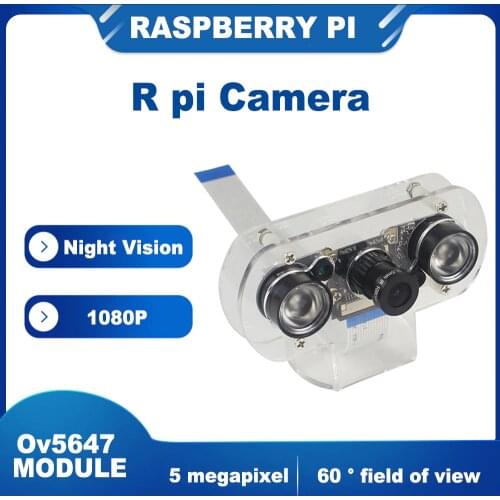 ITINIT R25 Raspberry Pi 4 Camera Module Night Vision Camera with 3.6mm Adjustable Focal Length 2pcs IR Sensor LED Light 1080P