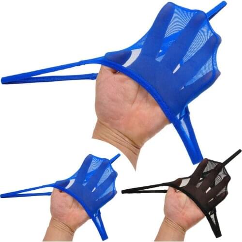 High Quality Mens Mini Underwear Cut G-Strings Liquid Stretch See-through Mesh Ultra-thin Underpanties Micro Thong 2021