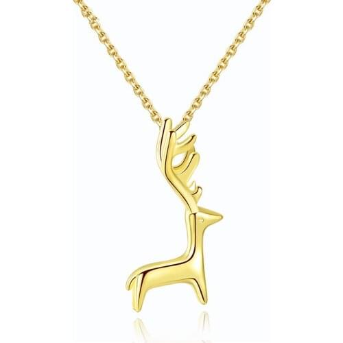 New Fashion High Quality Sterling Silve Reindeer Necklaces for Women Cute Deer Necklace Accessories Jewelry Party Christmas Gift