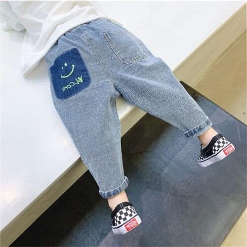 2-7T Toddler Kid Baby Boy Clothes Cute Jeans For Girl Spring Loose Denim Pants Sweet Lovely Autumn Trousers Infant Streetwear
