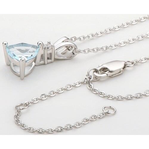 Sterling Silver 925 Jewelry Necklaces 7*7mm Natural Topaz stone Pendant Necklaces For Women Wedding Anniversay Party Gifts