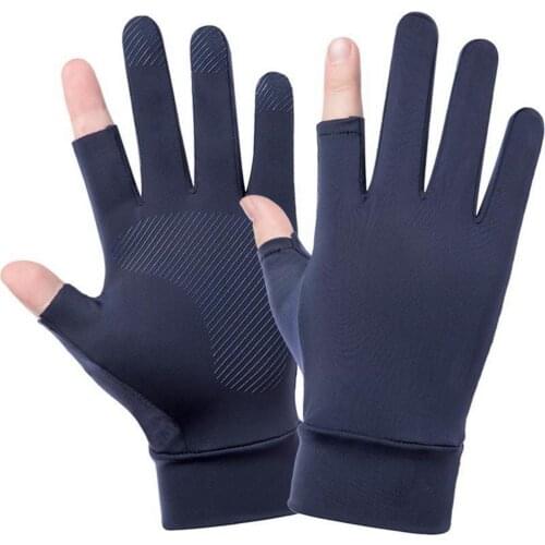 Outdoor Winter MTB Bicycle Bike Glove Anti Slip Fishing Cold Warm Fishing Gloves Mens Gloves 2 Cut Fingerless Fishing Gloves
