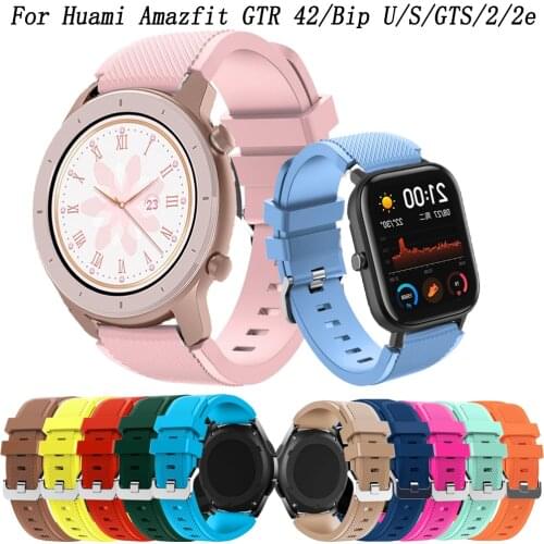 20mm watch strap For Huami Amazfit GTR 42/Bip U/S silicone bracelet Amazfit GTS/2/2e Quick installation Replacement wristbands