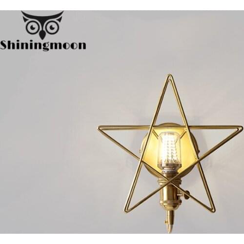 Luxury Asian Led Wall Lamps Modern Copper Star Balcony Aisle Decor Wall Sconce Lamp Bathroom Living Room Indoor Lighting Lustre