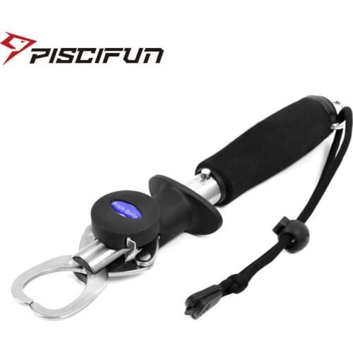 Piscifun Fish Lip Grabber 18kg/40lb Weigh Stainless Steel Portable Fishing Gripper with Weight Scale&Ruler Fishing Tool Tackles