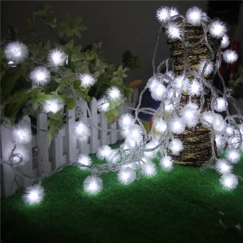 30m 300 LED Fuzzy Ball String Lights Christmas Luminaria Edelweiss Decoration Lights Lamp