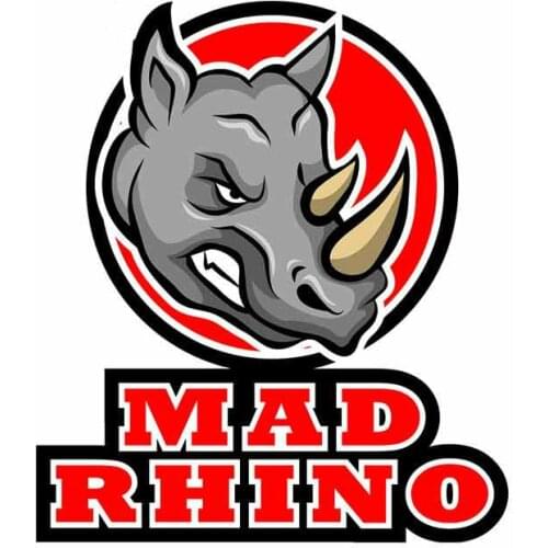 Interesting Funny Mad Rhino Badge Fine Decal Vinyl Waterproof Sunscreen Scratch-Proof Car Wrap Personality Car Sticker Kk13*12cm