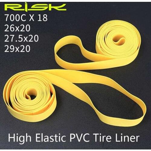 2pcs RISK 29/26/27.5*20mm 700c*18mm Bicycle Tire Protection Liner Mountain Road Bike Dead Fly Bicycle Puncture Proof Belt Yellow