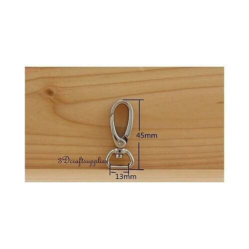 Lobster Clasps Clips Claw purse hooks Swivel snap hook nickel 13 mm 10pcs AT78
