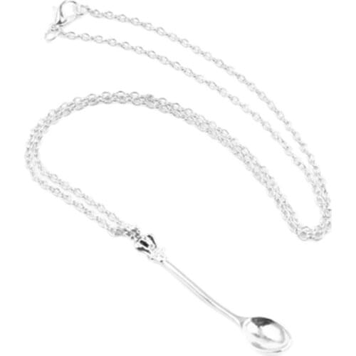 Womens Fashion Mini Metal Spoon Necklace Chain Ibiza Festival In Wonderland Ket Pendant Charm