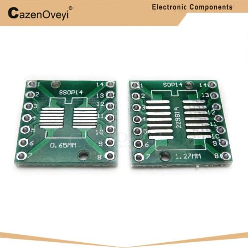 10pcs/lot TSSOP14 SSOP14 SOP14 to DIP14 Transfer Board DIP Pin Board Pitch Adapter In Stock