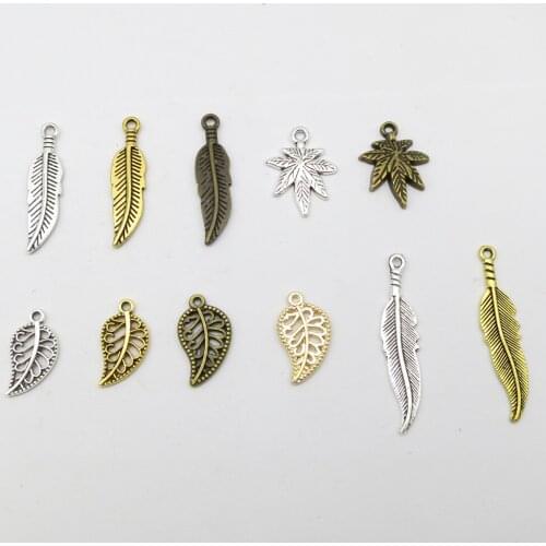 20pcs mini Charms Leaf Leaves Pendant Jewelry for Necklace Bracelet DIY Jewelry Making Finding Accessories