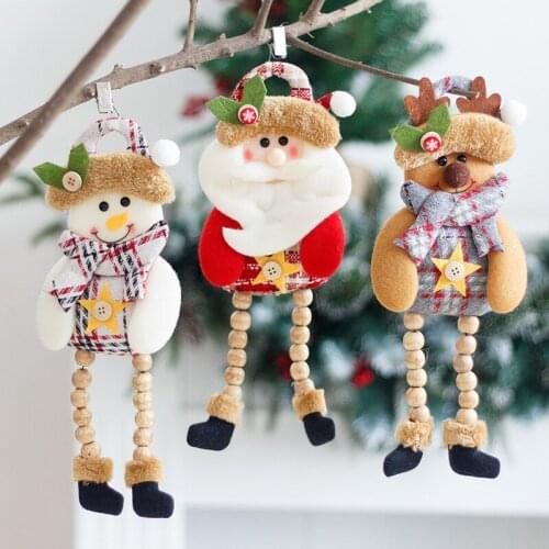 2021New Small Pendant Christmas Cartoon Decorations Wooden Hanging Ornament Christmas Tree Accessories Christmas Elf Doll