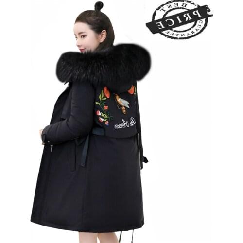 2021 Winter Jacket Women Parkas Plus Size New Fashion Faux Fur Long Coat Wam Down Cotton Padded Outwear Clothing LWLaa5